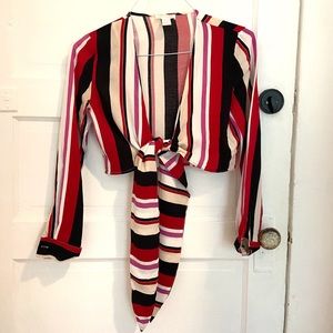 5/20 Multi coloured front wrap crop top